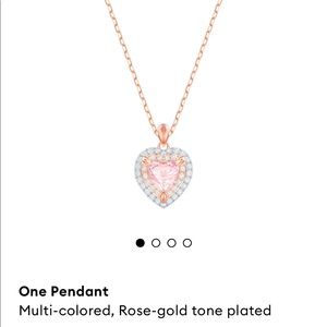Swarovski Heart One pedant,
Multi-colored, Rose-gold tone plated